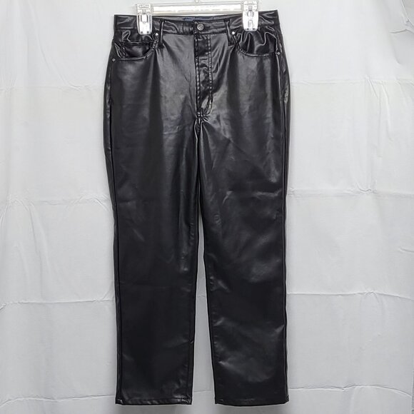 Womens Faux Leather Pants Indigo Rising 13/31 ( 31 X 27) High Rise Pockets Black - Picture 1 of 16